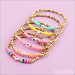 Beaded Strands Bohemian Style Color Soft Colorf Strands Beaded Bracelet For Women Girls Mtiple Strand Handmade Stretch Bracelets Dro Dhnh4