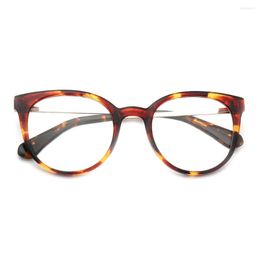 Sunglasses Frames Women Round Eyeglasses For Cateye Retro Eyeglass Prescription Acetate Metal Fashion Eyewear Black Blue