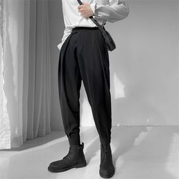 Men's Pants Design Man Trousers Fashion Harem Pants Black White Band Elastic Waist Tapered Casual Joggers Pant for Men 220907