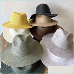 Stingy Brim Hats Womens Mens Beach Shade Hat Boys Girls Summer Sun Protection Hats Women Men Wide Brim Cap Parents Children St Caps W Dhu0X