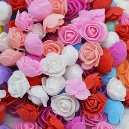 Faux Floral Greenery 50 pcsparty 35Cm Pe Foam Rose Head Artificial Rose Flowers Home Garden Decorative Wreath Supplies Wedding Event Party Decoration J220906