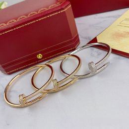 Bangle Classic bracelet bangles designer 18K rose gold brilliant-cut diamonds bracelets for women men LOVE bracelet Yellow golds