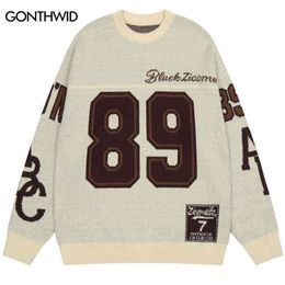 Men's Sweaters Vintage Sweater Streetwear Mens Hip Hop Retro Knitted Letter 89 Jumpers Sweater Autumn Harajuku Autumn Casual Pullovers Couple T220906