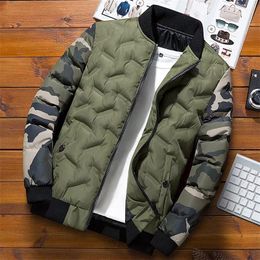 Men's Down Parkas Mens Winter Jackets Coats Outerwear Clothing Camouflage Bomber Jacket Windbreaker Thick Warm Male Military 220907