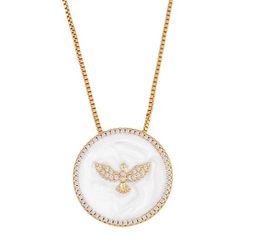 Jewelry Necklaces Pendants eagle drip oil blue white chain necklace Zirconia Jewelry Cubic Crystal Cz Fashion Charm se5u