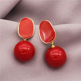 Dangle Earrings 2022 Est Pearls For Women Simple Golden Red Pink Black Dangler Drop Earring Jewellery Fashion