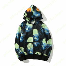 mens hoodies Designer Hoodie marble camo pocket sweatshirts luminous high street embroidery Patch sweaters hoody hip hop Loose shark Camo hoodys