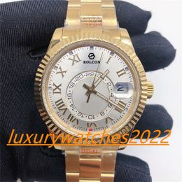 Super factory watch 326938 42mm 18K gold stainless steel automatic movement mechanical Ring Command silver dial sapphire glass wristwatch