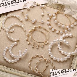 Other Big Hoop Circle Twist Pearl Earrings For Women Fashion Tassel Drop Earring Classic Ear Jewelry Q596Fz Delivery 2021 Yydhhome Dheim