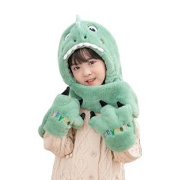 Caps Hats Doit Winter Kids Scarf Hat Dinosaur Cap for Boys Girls Toddler Children Cute Head Accessories Fancy Trendy 3-10 Years old 220907