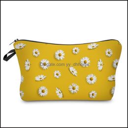 Storage Bags Daisy Printing Cosmetic Clutch Bag Women Pochette Dumpling Handbags Water Proofing Function Baguette Bags Ravel Home Was Dhzl3