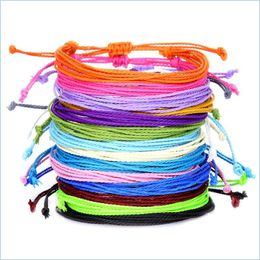 Other Bracelets Cotton Rope String Bracelet Adjustable Strings Fashion Woven Rainbow Friendship Bracelets Colorf Handmade Q5 Lulubaby Dhcok