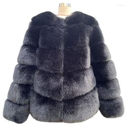 Women's Fur WinterArrival Long Furry Thick Warm Faux Coat Women Sleeve Black Brown Jacket Winter Outerwear