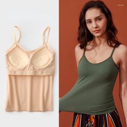 Women's Tanks Sexy Tank Top Women Pad Bra Bustier Bralette Solid Color Palm Padded Camisole Ladies Tops Sling