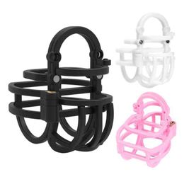 Nxy Chastity Devices Latest Basket Design Device Male Resin Cock Cage Penis Ring Bdsm Sex Toys for Adult Men 220829