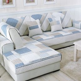 Chair Covers Sofa Living Room Plaid Stripe Towel Couch Cotton Non slip Slipcover Modern Minimalist Corner Seat 220906