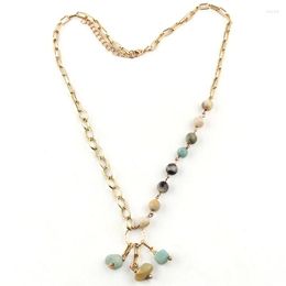 Chains RH Fashion Bohemian Jewellery Links Chain Stone Choker Necklace For Women Boho Gift