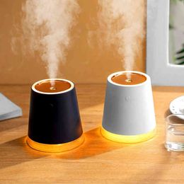 warm mist humidifiers NZ - Humidifiers 500Ml Portable Wireless Humidifier 2000Mah Rechargeable Battery Usb Mist Maker Fogger With Warm Led Light Large Capacity J220906
