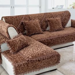 -Tampas de cadeira engrossar macus tecido sofá renda de lacta resistente a capa de capa de capa europeia toalha de sofá para decoração da sala de estar 220906
