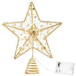 Christmas Decorations 1 Pc Tree Topper Operated Metal Star Lighted