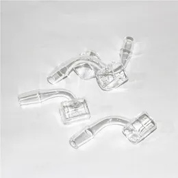 smoking Thick Quartz Banger Nail Square Sugar Cube style 14mm/18mm Female Male 100% Real Quartz 90 Degree Clear/frosted Joint