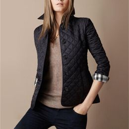 Toptan satış Toptan- Yeni Kadınlar Ceket Kış Kış Sonbahar Ceket Moda Pamuk İnce Ceket İngiliz Tarzı Ekose Kapit Yırtıcı Parkas