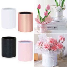 Faux Floral Greenery 4 Piece Mini Round Flower Box Portable Rose Bucket Boxes Wedding Party Table Decoration Valentine's Day Chistmas Gift Packaging J220906