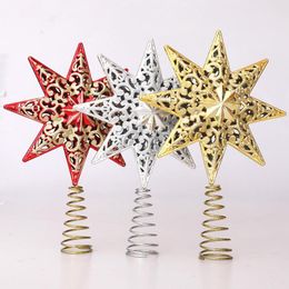 Christmas Decorations Tree Star Topper 8 Point Ornaments Rustic Glitter Toppers Gift