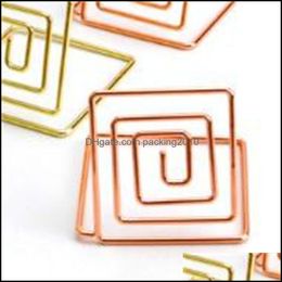 Party Favor Electroplate Card Holders Geometric Figure Shape Note Clamps Rose Gold Color Name Cards Holder New Arrival 0 9Zq L1 Drop Dhvtq