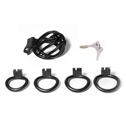 Nxy Chastity Devices New Arrivals Penis Ring Cock Cage Male Device Kit Cover Lock Short with 4 s Sex Toys 220829