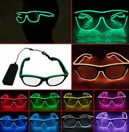 EL Wire LED Glasses Special Shutter Light Up Monochrome Glow Shades Eye-wear Glasses W/Driver for Rave Party Christmas B0907