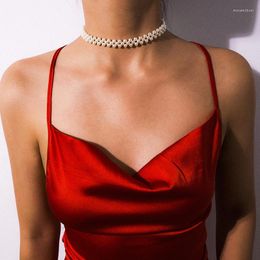 Choker Bohemian Multi Layer Simulated Round Pearl Necklace Women Wedding Jewellery