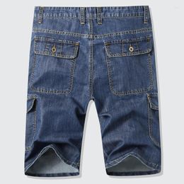 Men's Jeans Oblique Pockets With Dark Buckle Retro Clamshell Summer Pants