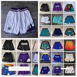 Team Basketball Shorts Just Don Snow Mountain Edition Wear Sport Pant With Pocket Zipper Sweatpants Hip Pop Bck Purple White Blue Orange