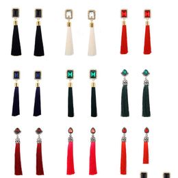 Dangle Chandelier Unique Design Colorf Long Layered Tassel Earrings Dangle Thread Earring Hanging Fringe Bohemian Statement Lurxury Dhwap