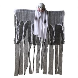 Festive Halloween Hanging Ghost Decoration Scary Girl for Outdoor Yard Patio Haunted House Prop Decor XBJK2209
