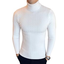 Men's Sweaters Winter High Neck Thick Warm Sweater Men Turtleneck Brand Mens Sweaters Slim Fit Pullover Men Knitwear Male Double collar 220906