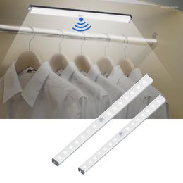 LED USB ładowanie szafki lekka lampka nocna magnetyczna szafa z czujnikiem ruchu do oświetlenia domowego sypialni kuchennej