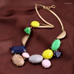 Pendant Necklaces 2022 Est Fashion Colourful Resin Stone Bib Statement Necklace For Women Bohemian Jewellery Party Gift Accessories