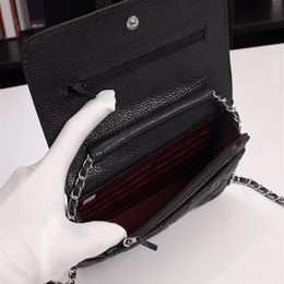 chained wallet for men UK - 7A Classic mini size colors womens chain wallets with box designers handbags caviar purses luxurys bags men shoulder bags crossbody wo2147