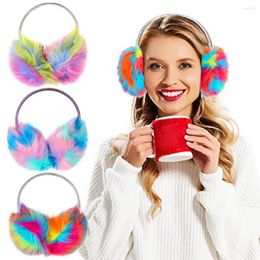 Berets Ear Muff Winter Warm Fluffy Earmuffs Faux Fur Earflap For Women Girls Fashion Dazzle Color Ear-cap Christmas Outdoor Warmers