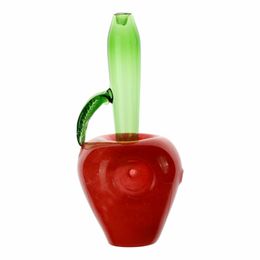 Latest RedApple Thick Glass Pipes Portable Innovative Design Spoon Bowl Dry Herb Tobacco Philtre Bong Handpipe Handmade Oil Rigs Smoking DHL Free