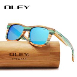 Sunglasses OLEY 2020 Bamboo Sunglasses Men Women Polarised Mirror Full Frame Wood Shades Goggles Handmade Support custom Y5915 T220831