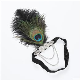 Hairpins Art Deco 20Th Century Peacock Feather Headdress Gatsby Headband Drop Delivery 2021 Jewellery Hair Dhseller2010 Dhzh1