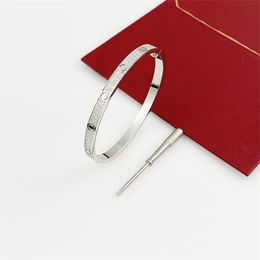 A Classic Charm bangle diamond silver bracelets for couples 18k gold unisex gift travel chirstmas white bangles women men luxury bracelet designer jewelry