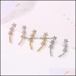 Charm 925 Sier Pin Studded Small Fresh Star Earrings Womens Wedding Birthday Drop Delivery 2021 Jewelry Dhseller2010 Dhzul