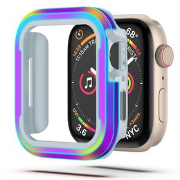 Clear TPU Full Screen Protective Cases Aluminium Alloy Metal Bumber Frame Anti-fall 40mm 41mm 44mm 45mm Protective Cover for Apple Watch Series 4/5/6/7/8