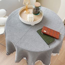 Table Cloth French Tassel cloth Coffee Senior Round cloth Knitted Cotton Thread Blanket Sofa Cover 220906