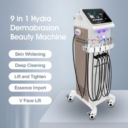 9in1 Microdermabrasion Auqa Water Hydra Machine Hydro Oxygen Skin Care Ultrasonic face peel Spa Wrinkle Removal Treatment Beauty Machines