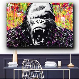 Canvas Painting Watercolour Art Wall Prints Animal Orangutan Monkey Poster Abstract Painting Wall Pictures For Living Room Decor